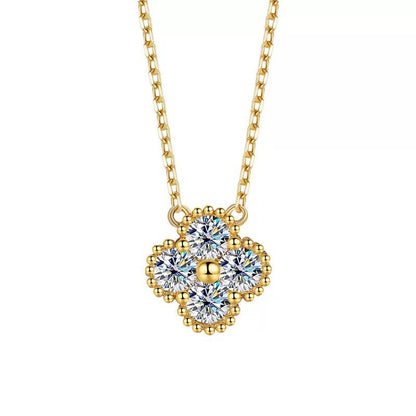 Moissanite Dainty Clover Necklace Bracelet Earrings