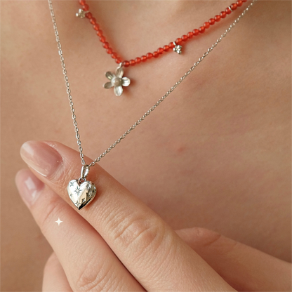 Heart Pendant Star Necklace