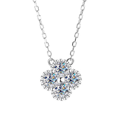 Moissanite Dainty Clover Necklace Bracelet Earrings