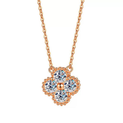 Moissanite Dainty Clover Necklace Bracelet Earrings