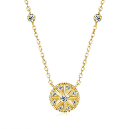 Six-pointed Star Pendant 14K Gold Plated Moissanite Necklace
