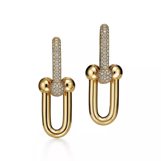 Tiffany HardWear Large Link Earrings with Pavé Diamonds