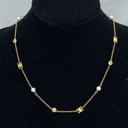 Celine Pearl Necklace Bracelet