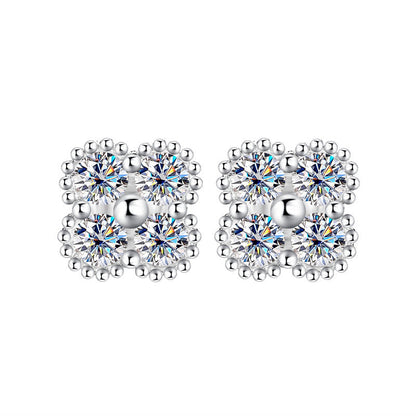 Moissanite Dainty Clover Necklace Bracelet Earrings