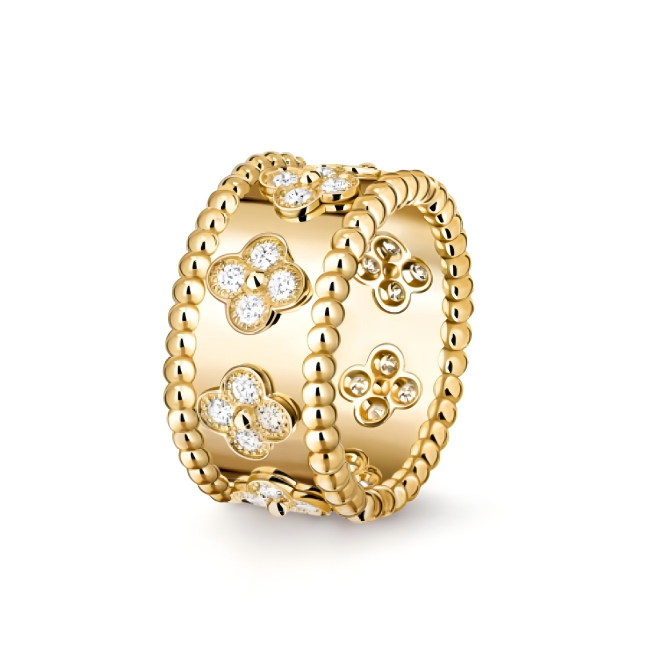 VCA Perl茅e clovers ring, small model, adjustable opening