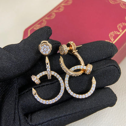 Cartier Juste un Clou Three Dangle Diamond Earrings