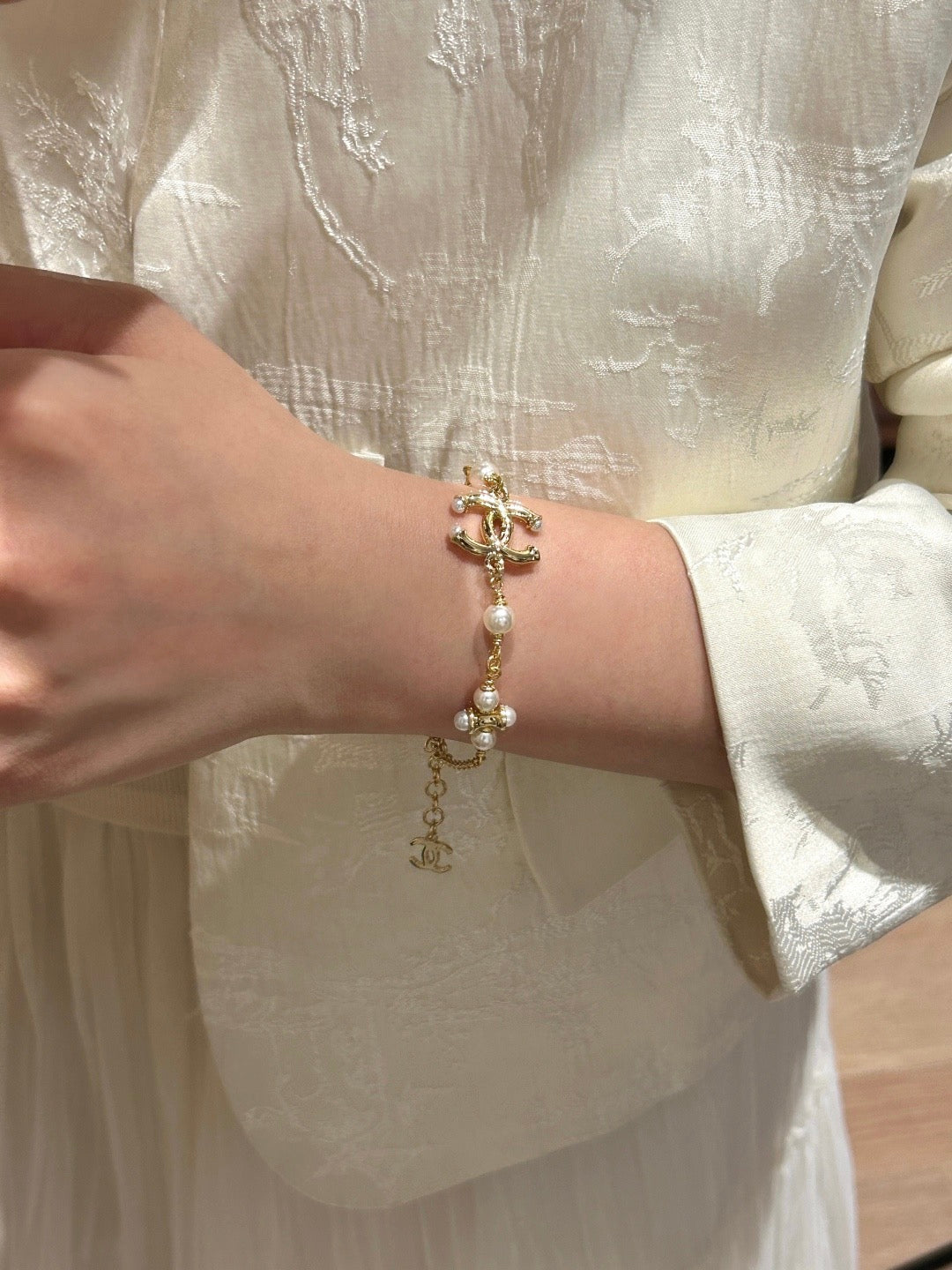 Chanel Dumbell Pearl Bracelet