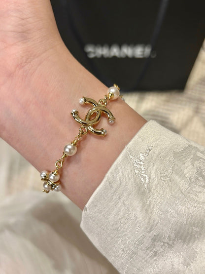 Chanel Dumbell Pearl Bracelet
