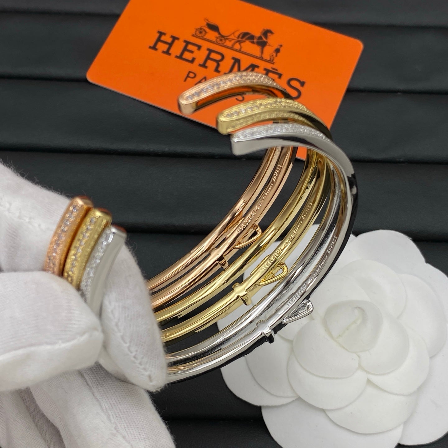 Hermes Diamond Bangle