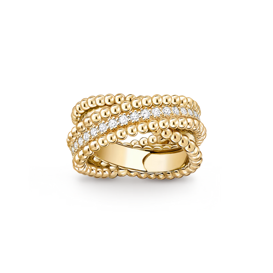VCA Perl茅e diamonds duo ring